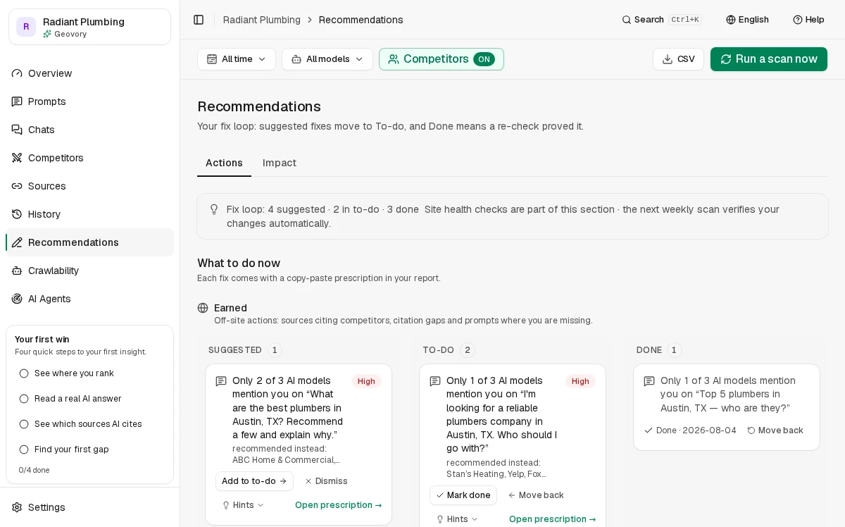 Turn findings into a fix plan